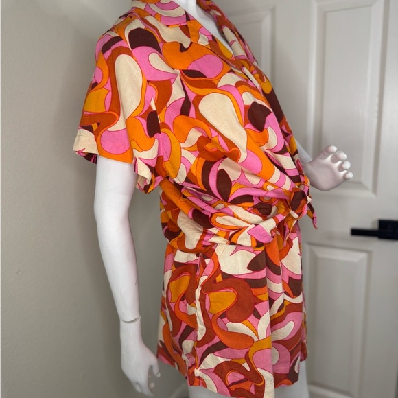 Ava & Viv Orange Red Resort Wear Set Of Shorts And Shirt Size 1X. - Picture 10 of 15